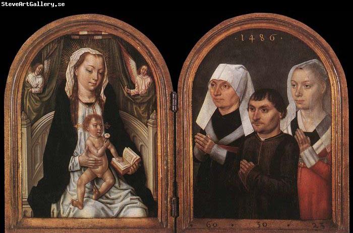 Master of the Saint Ursula Legend Diptych with the Virgin and Child and Three Donors